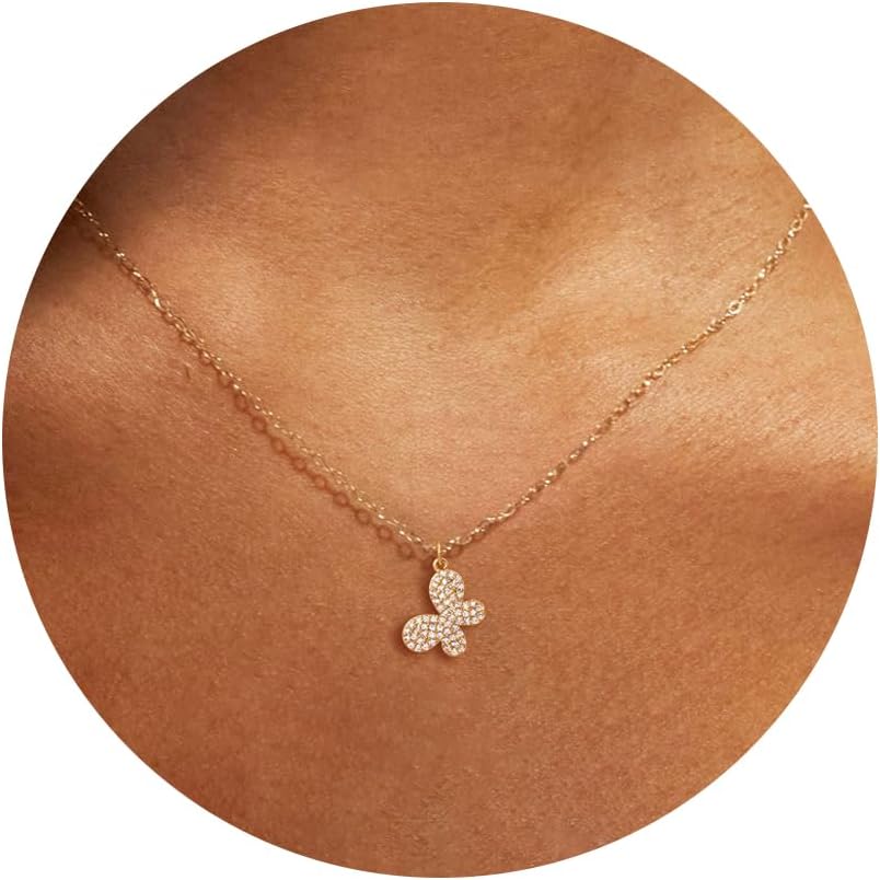 14K Gold Butterfly Pendant Necklace - Flutter & Fetch, Co.