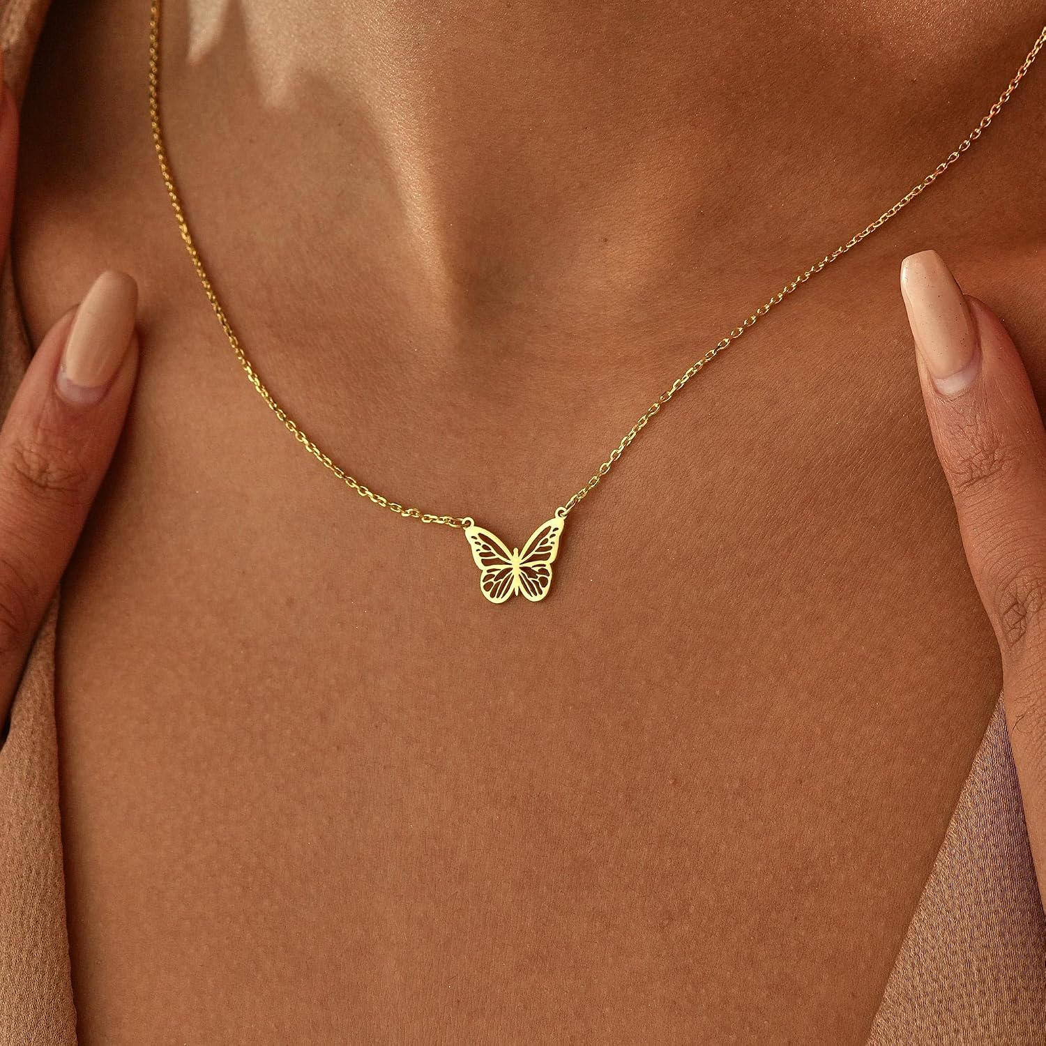 14K Gold Butterfly Pendant Necklace - Flutter & Fetch, Co.