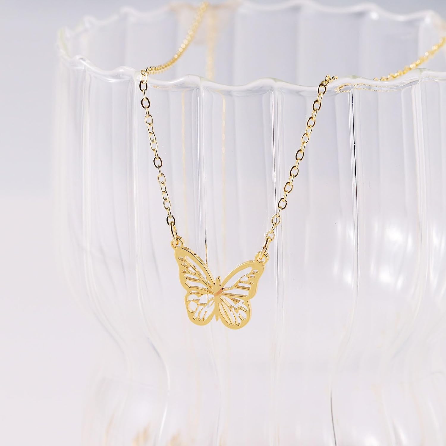 14K Gold Butterfly Pendant Necklace - Flutter & Fetch, Co.