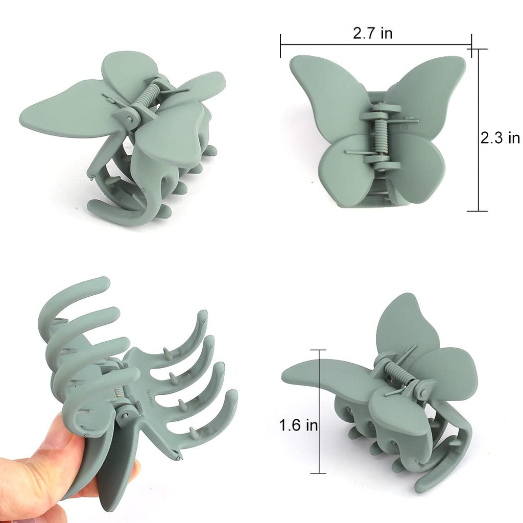 Matte Medium Butterfly Hair Clips for Thick or Thin Hair