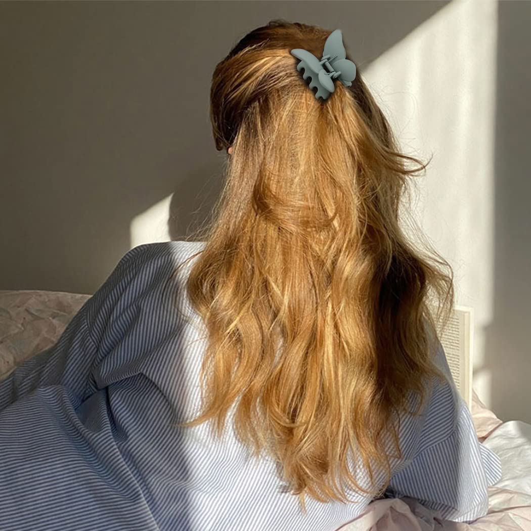 Matte Medium Butterfly Hair Clips for Thick or Thin Hair