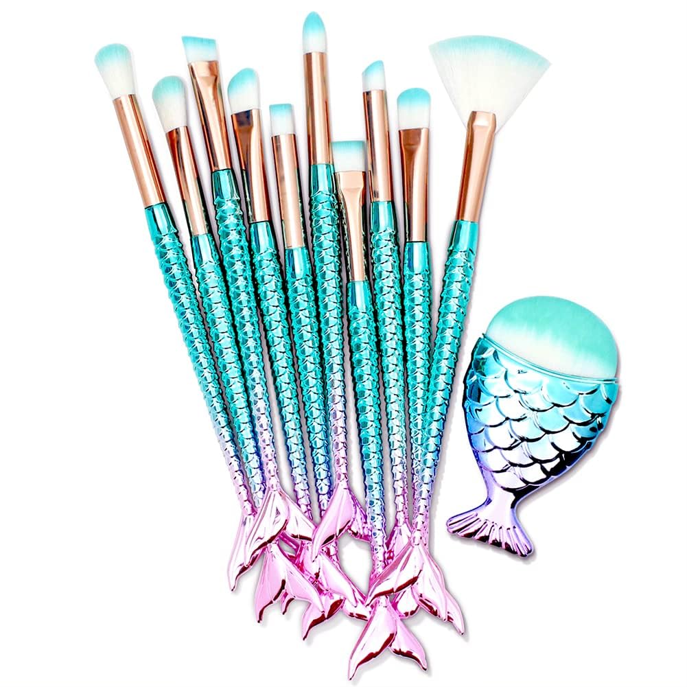 Mermaid Tailed 11 Piece Makeup Brush Set