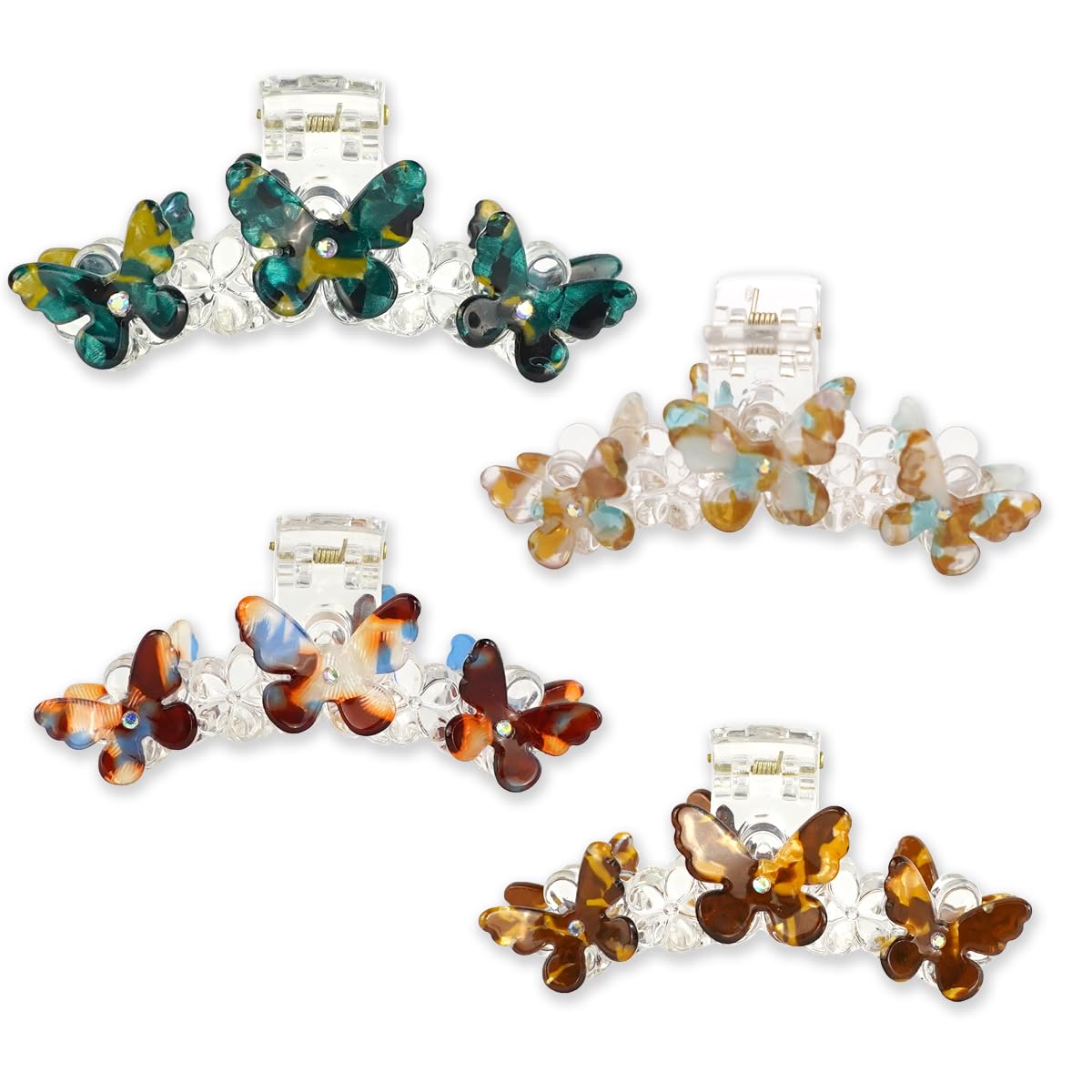 4.4 Inch Large Butterfly Claw Hair Clips - (4 Pack)