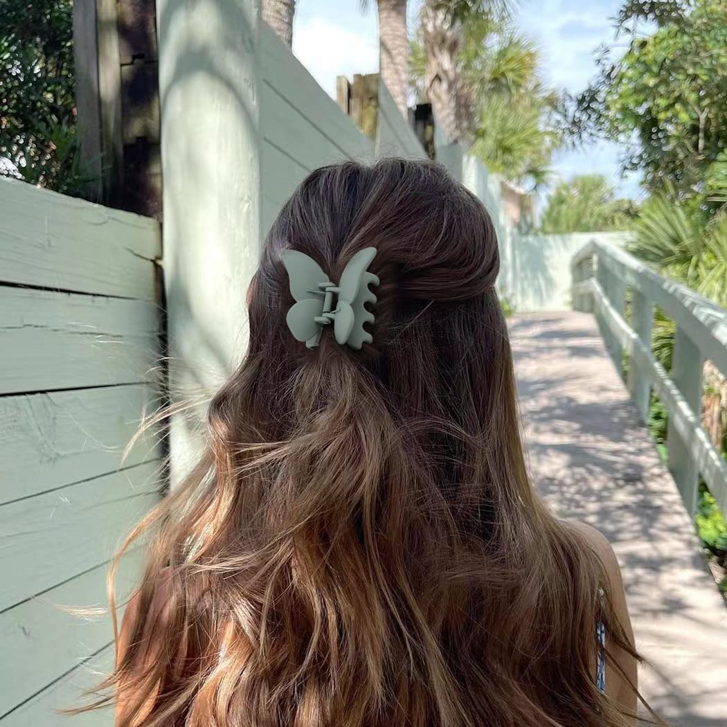 Matte Medium Butterfly Hair Clips for Thick or Thin Hair