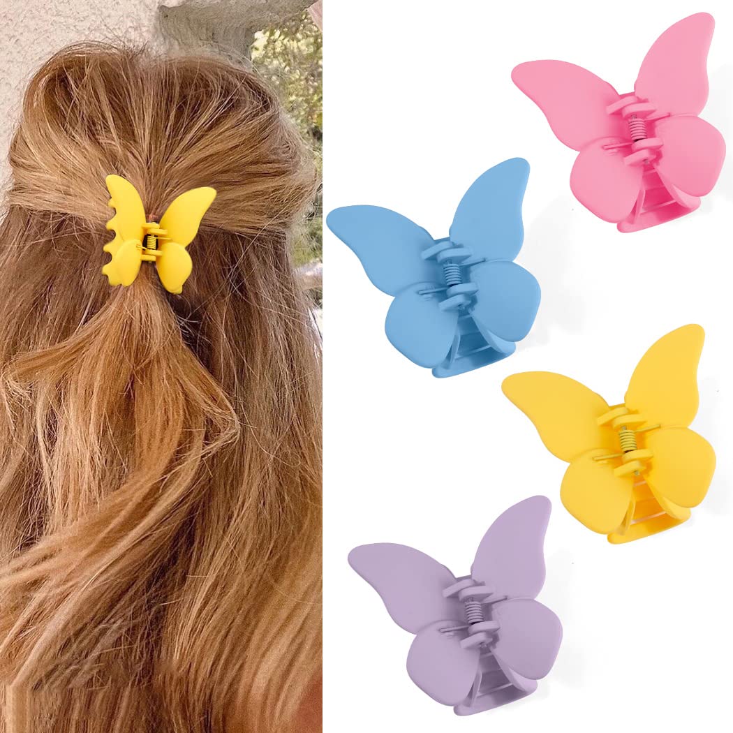Matte Medium Butterfly Hair Clips for Thick or Thin Hair