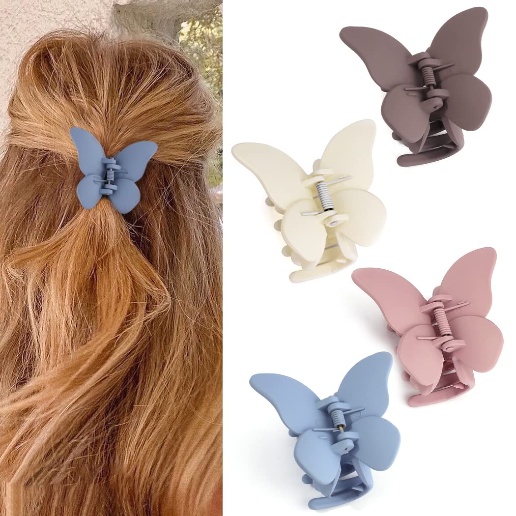 Matte Medium Butterfly Hair Clips for Thick or Thin Hair