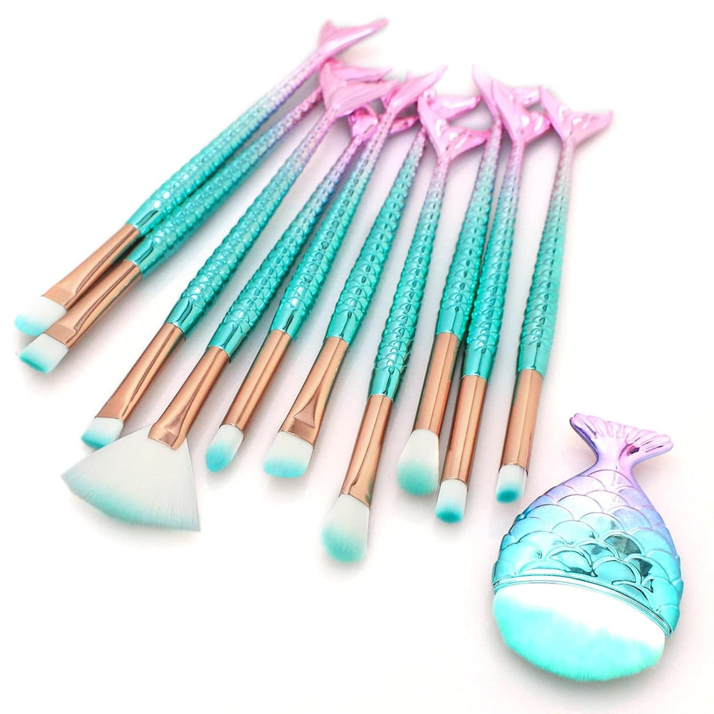 Mermaid Tailed 11 Piece Makeup Brush Set