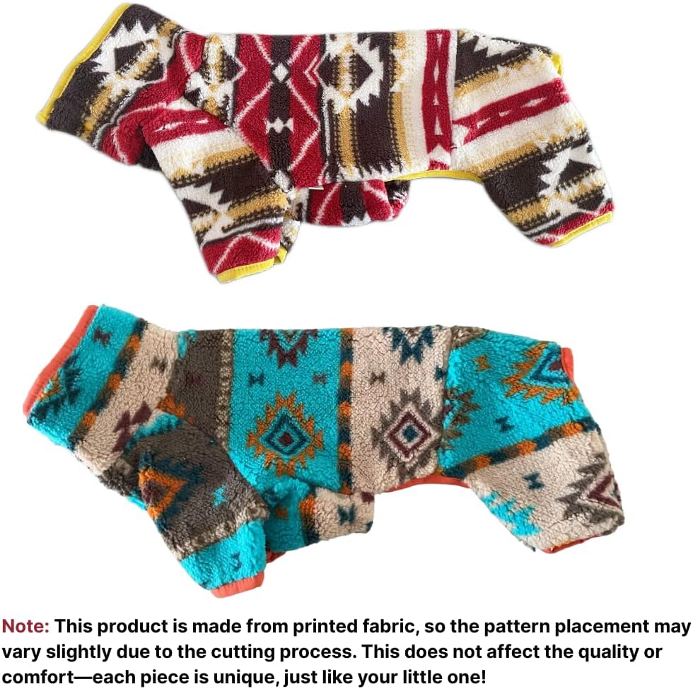 Boho Flannel 4-Leg Warm Winter Onesie Small and Medium Dogs