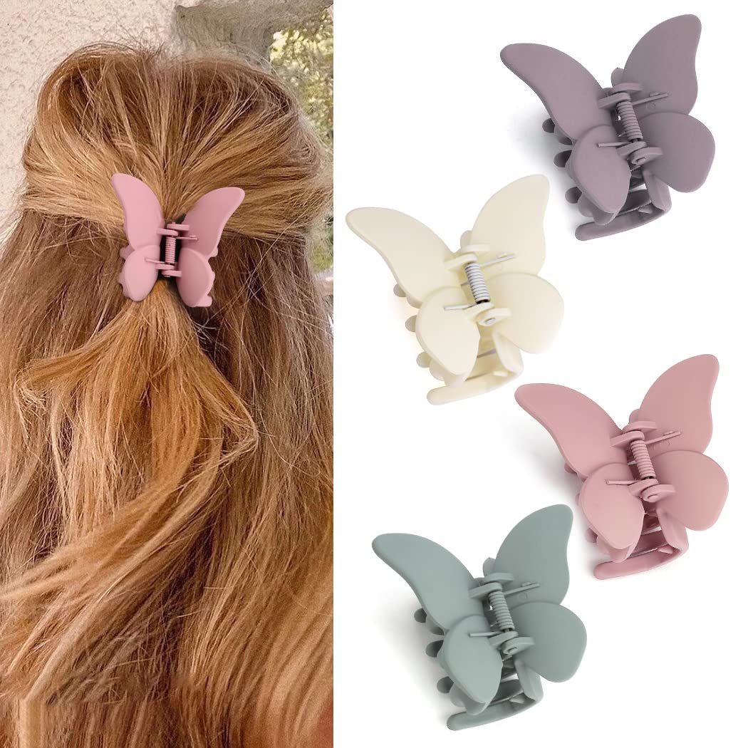 Matte Medium Butterfly Hair Clips for Thick or Thin Hair