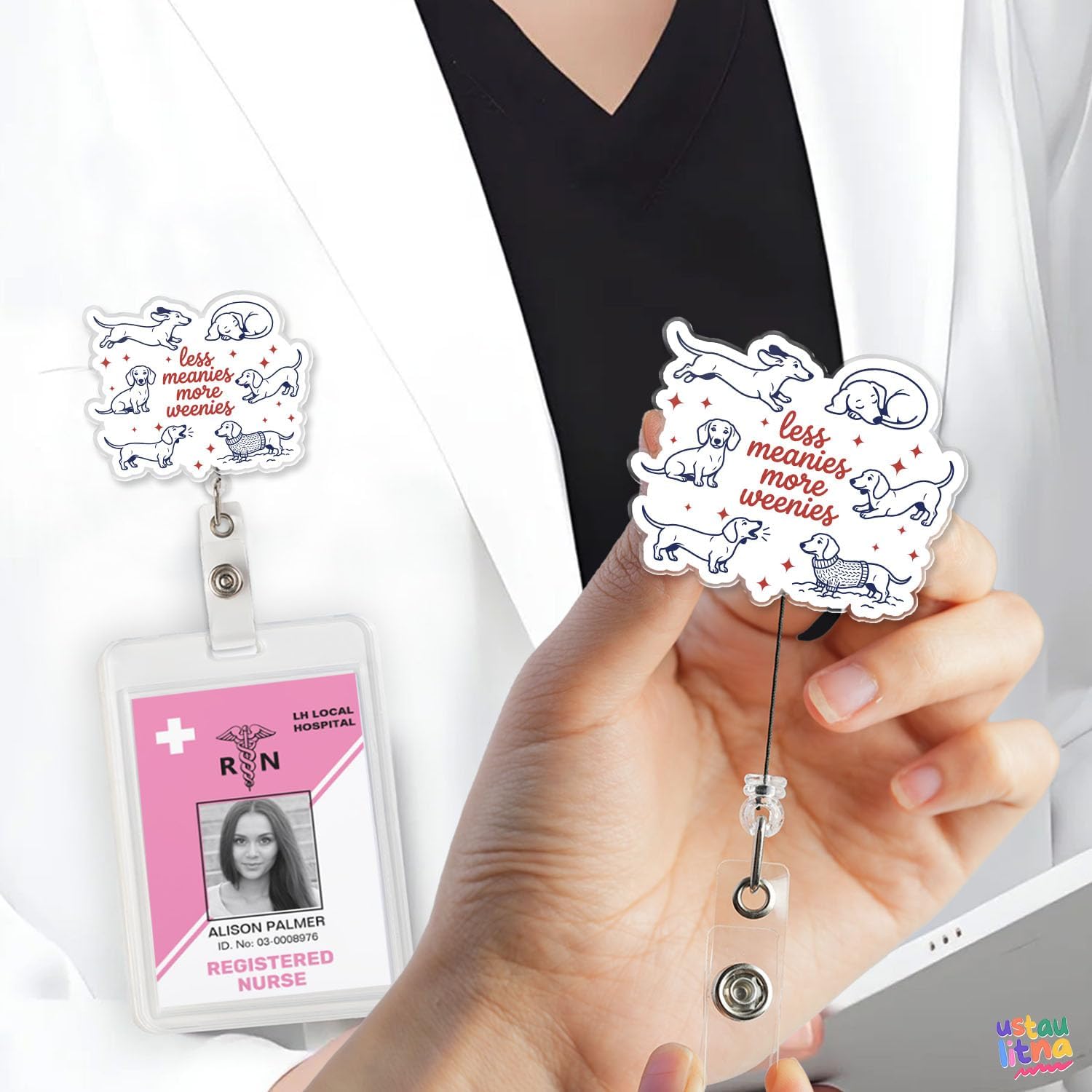 Less Meanies More Weenies Badge Reel
