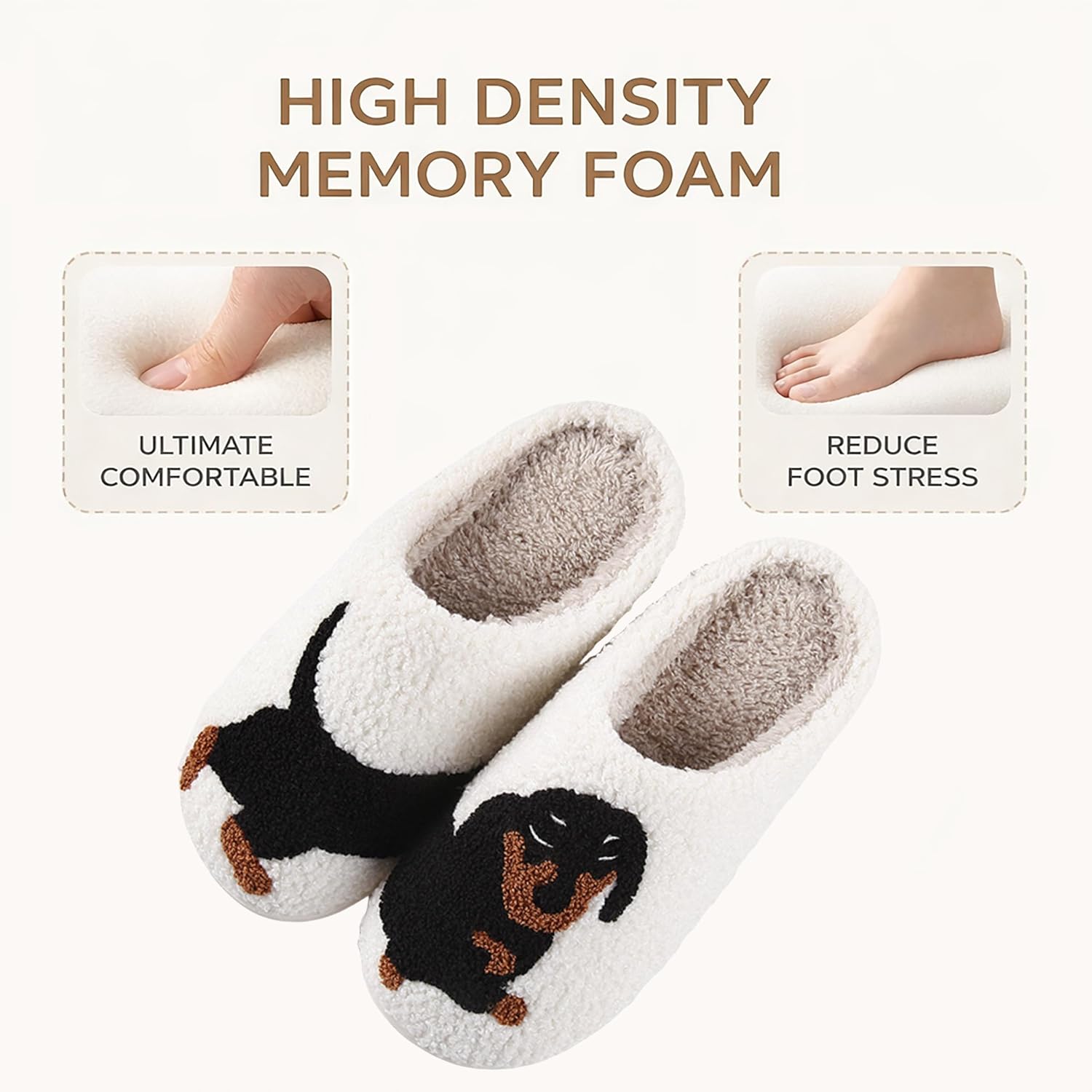 Dachshund Fuzzy Slippers - Cozy Non-Slip House Shoes