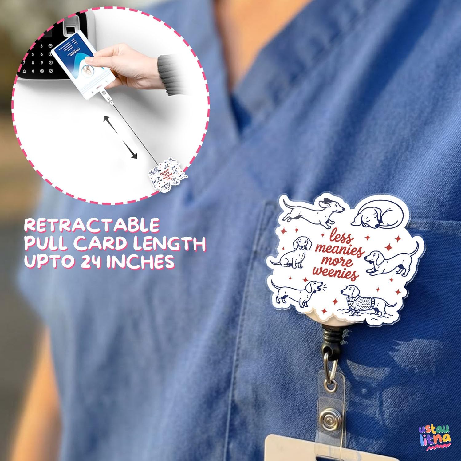 Less Meanies More Weenies Badge Reel