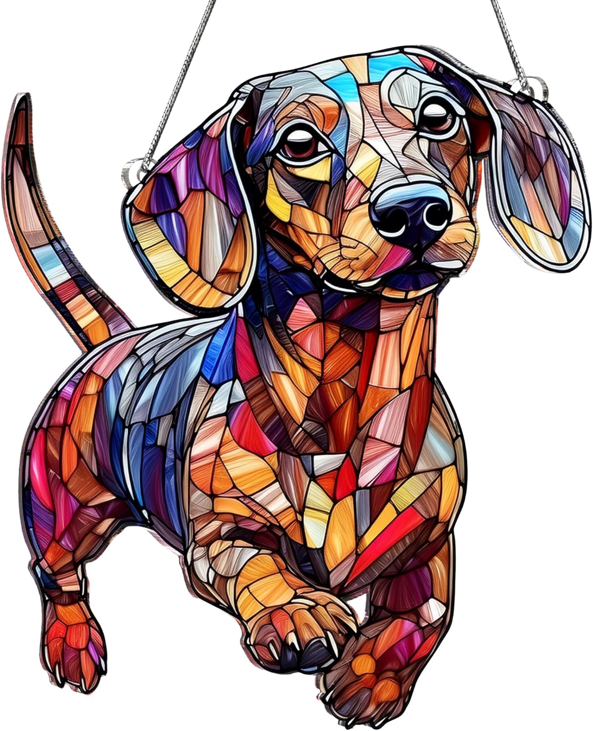 Adorable Dachshund Sun Catcher Hanging Ornament