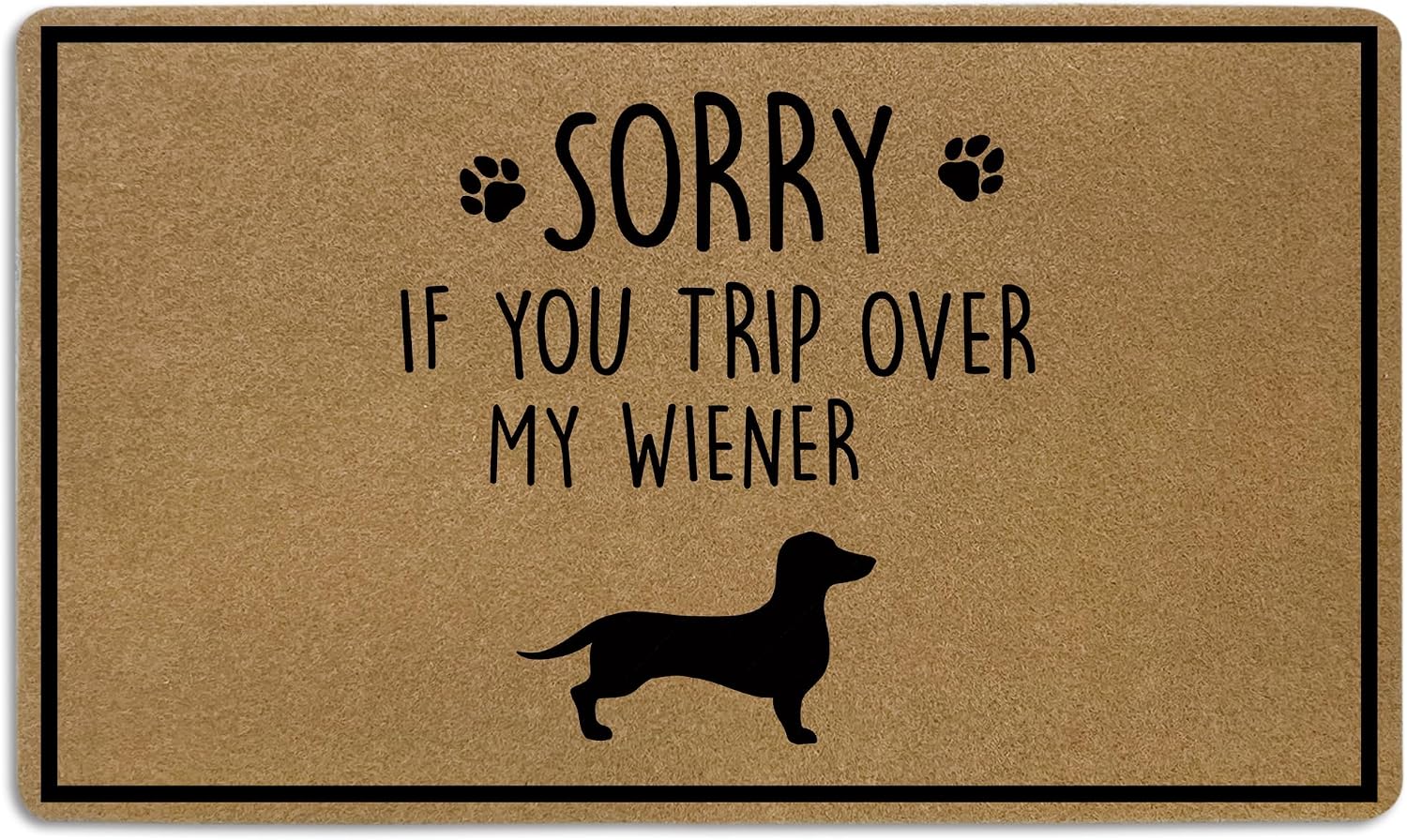 Funny Weiner Dog Welcome Mat - 18x30 Inch