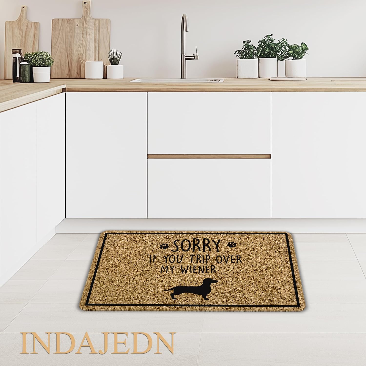 Funny Weiner Dog Welcome Mat - 18x30 Inch