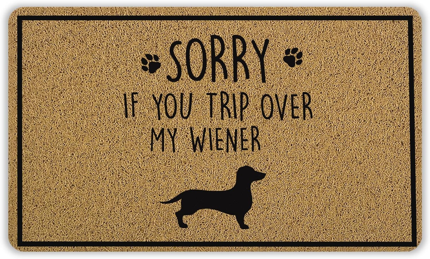Funny Weiner Dog Welcome Mat - 18x30 Inch