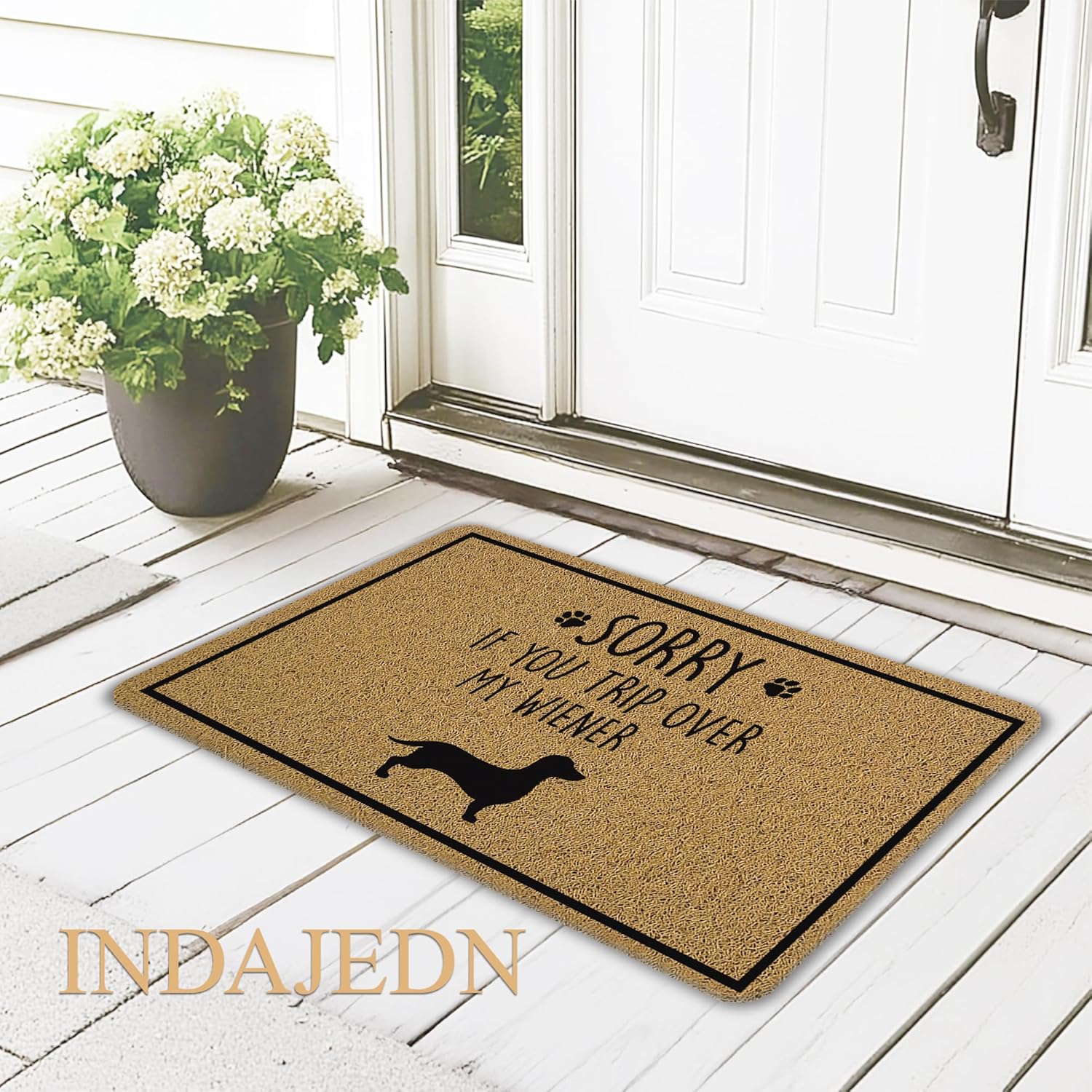 Funny Weiner Dog Welcome Mat - 18x30 Inch