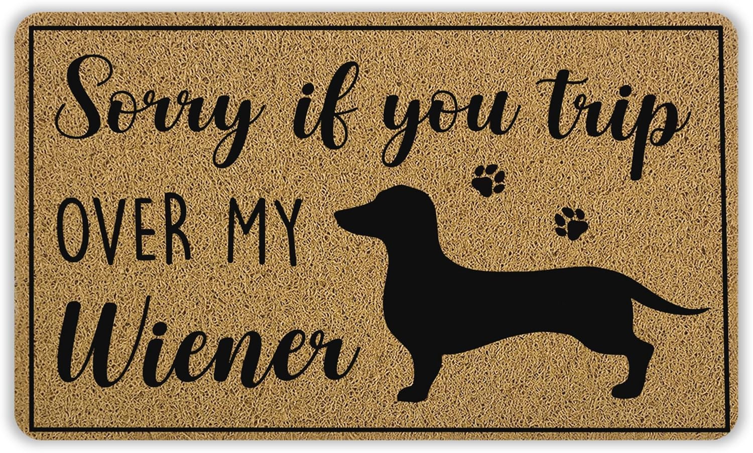 Funny Weiner Dog Welcome Mat - 18x30 Inch