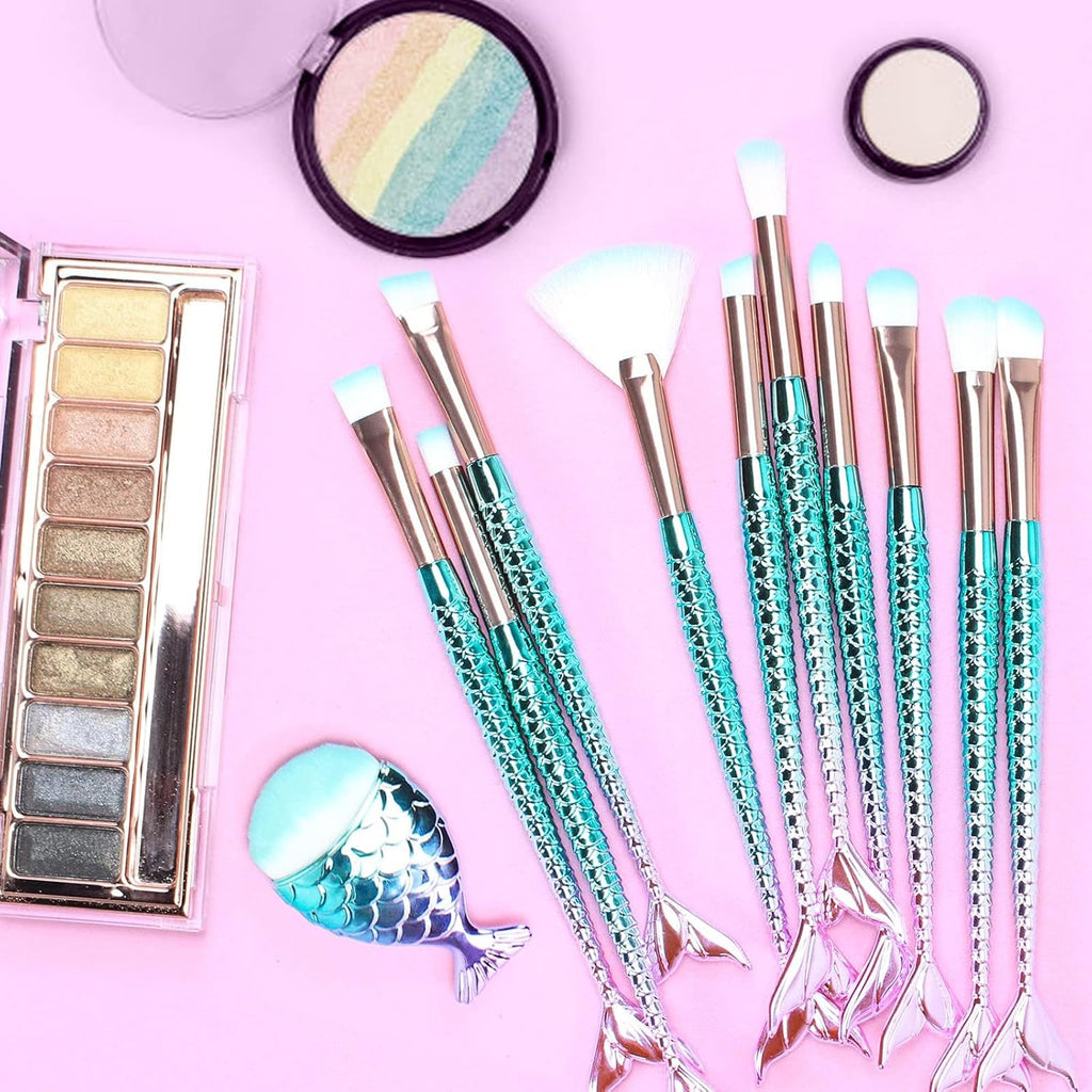 Mermaid Tailed 11 Piece Makeup Brush Set