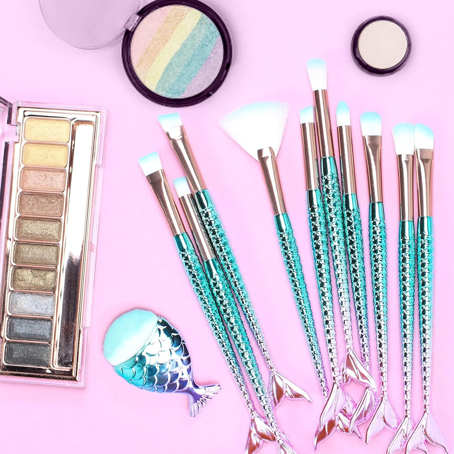 Mermaid Tailed 11 Piece Makeup Brush Set