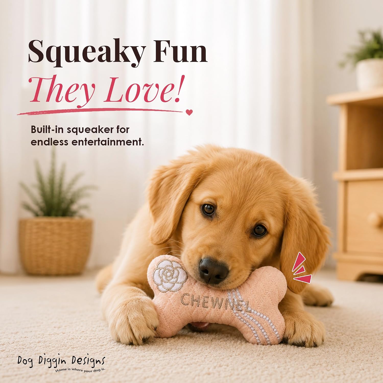Chewnel Dog Plush Toy Bone
