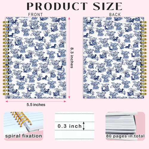 Blue Floral Dachshund Notebook Journal - Spiral/Hardcover