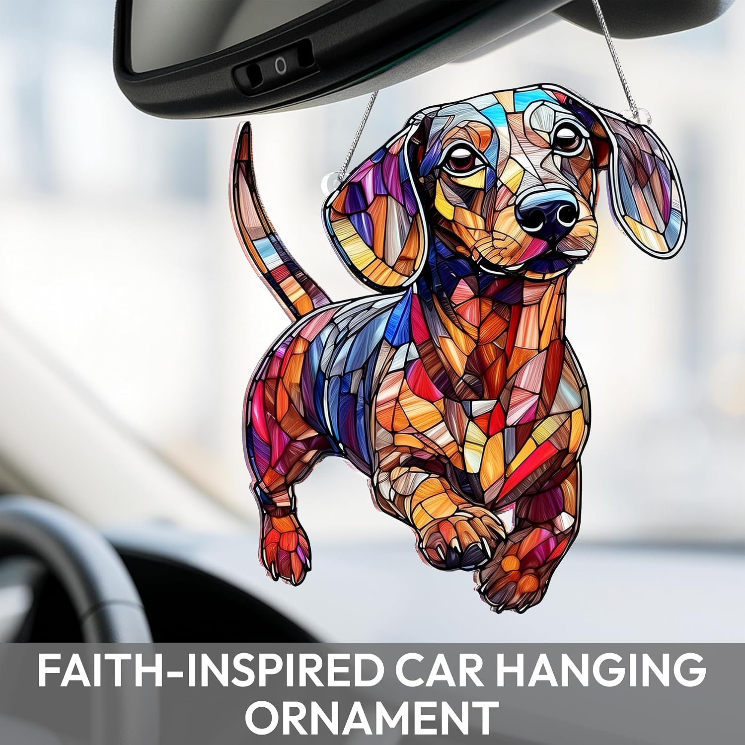 Adorable Dachshund Sun Catcher Hanging Ornament