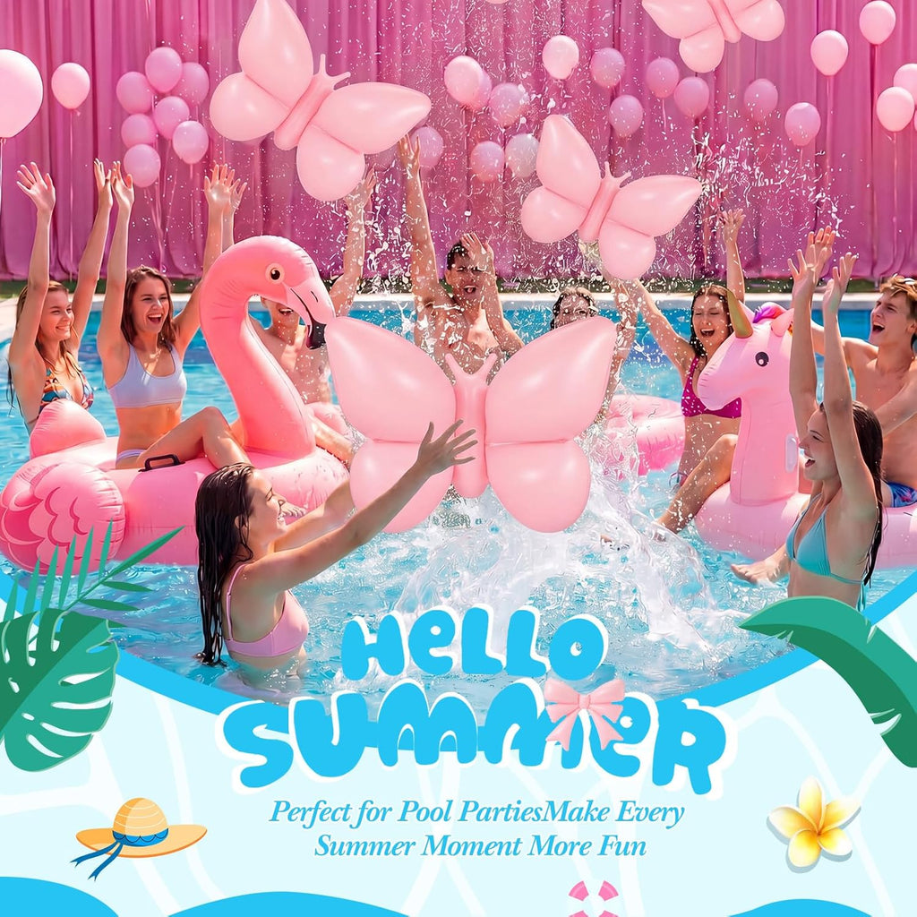 6 Piece Large Inflatable Butterfly Pool Floats with Pump for Adults