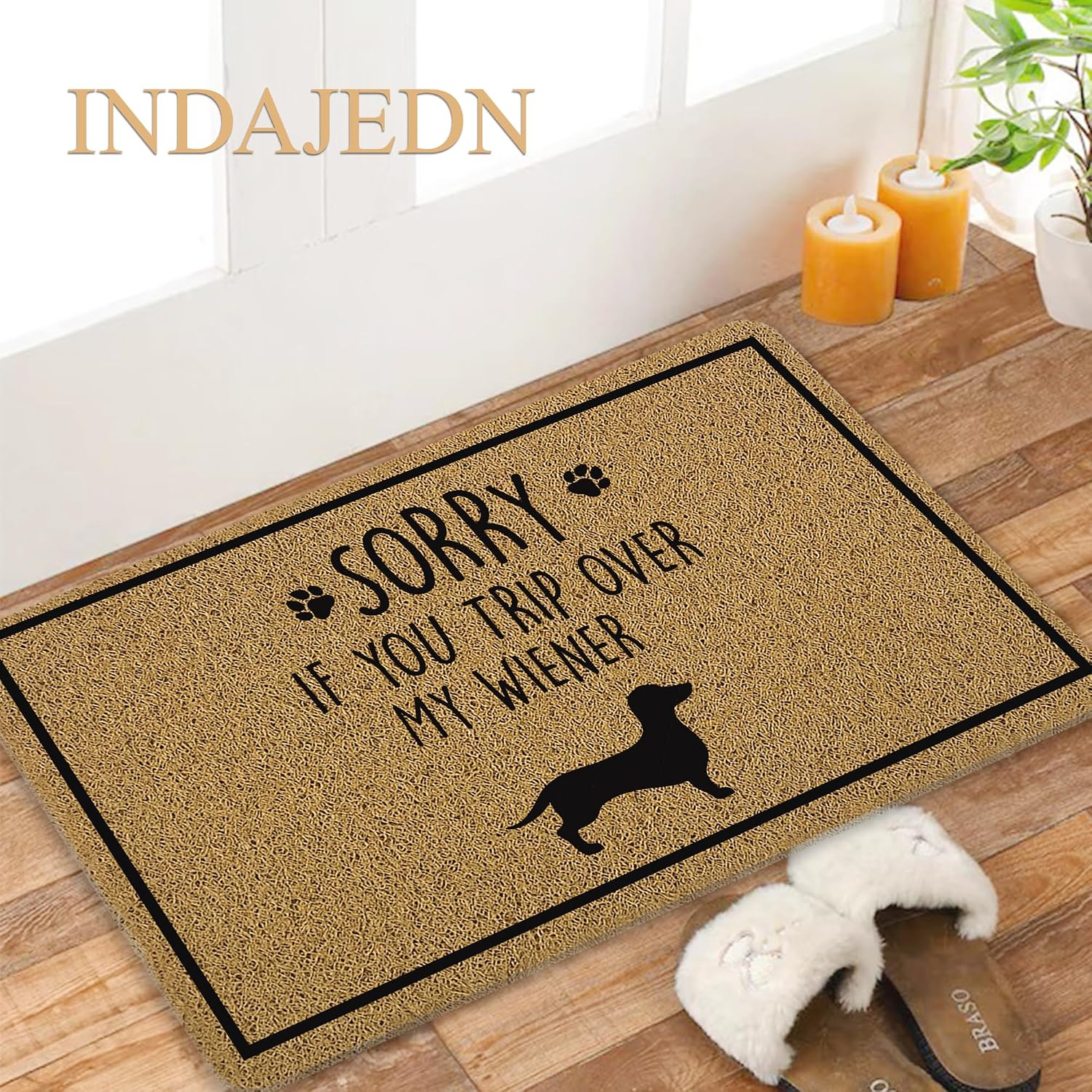 Funny Weiner Dog Welcome Mat - 18x30 Inch