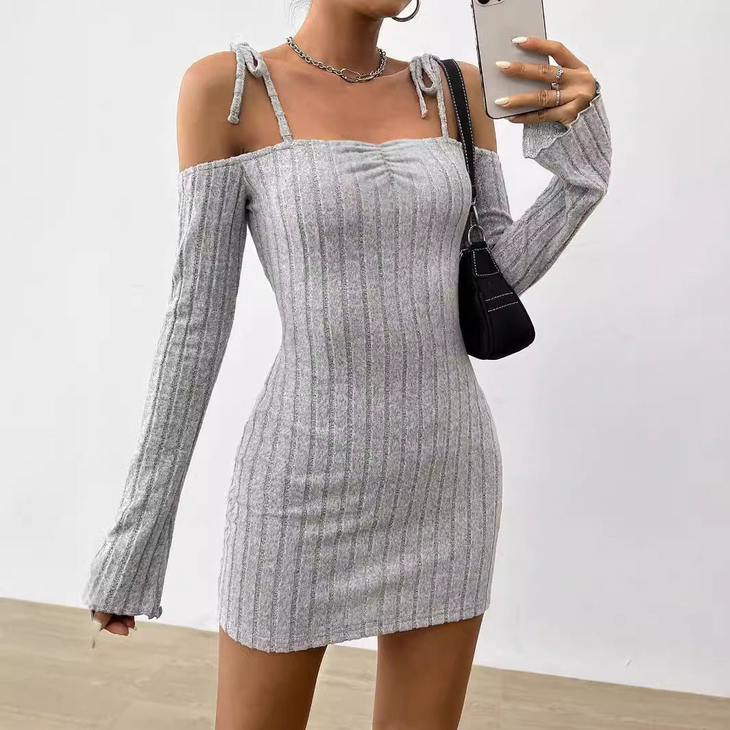 Cami Spaghetti Strap Long Sleeve Dress