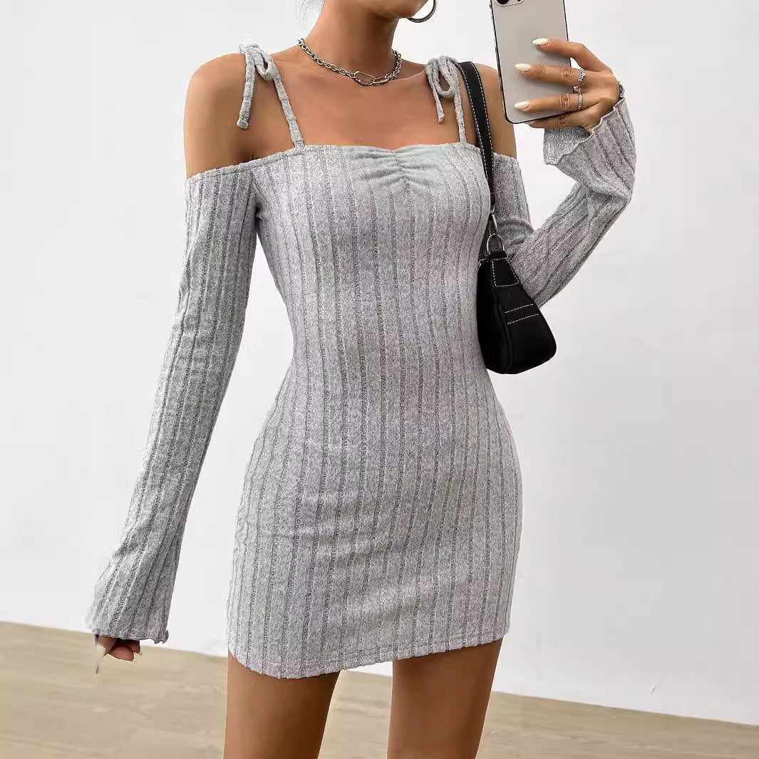 Cami Spaghetti Strap Long Sleeve Dress