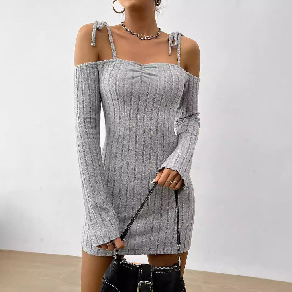 Cami Spaghetti Strap Long Sleeve Dress