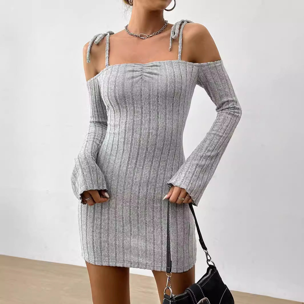 Cami Spaghetti Strap Long Sleeve Dress