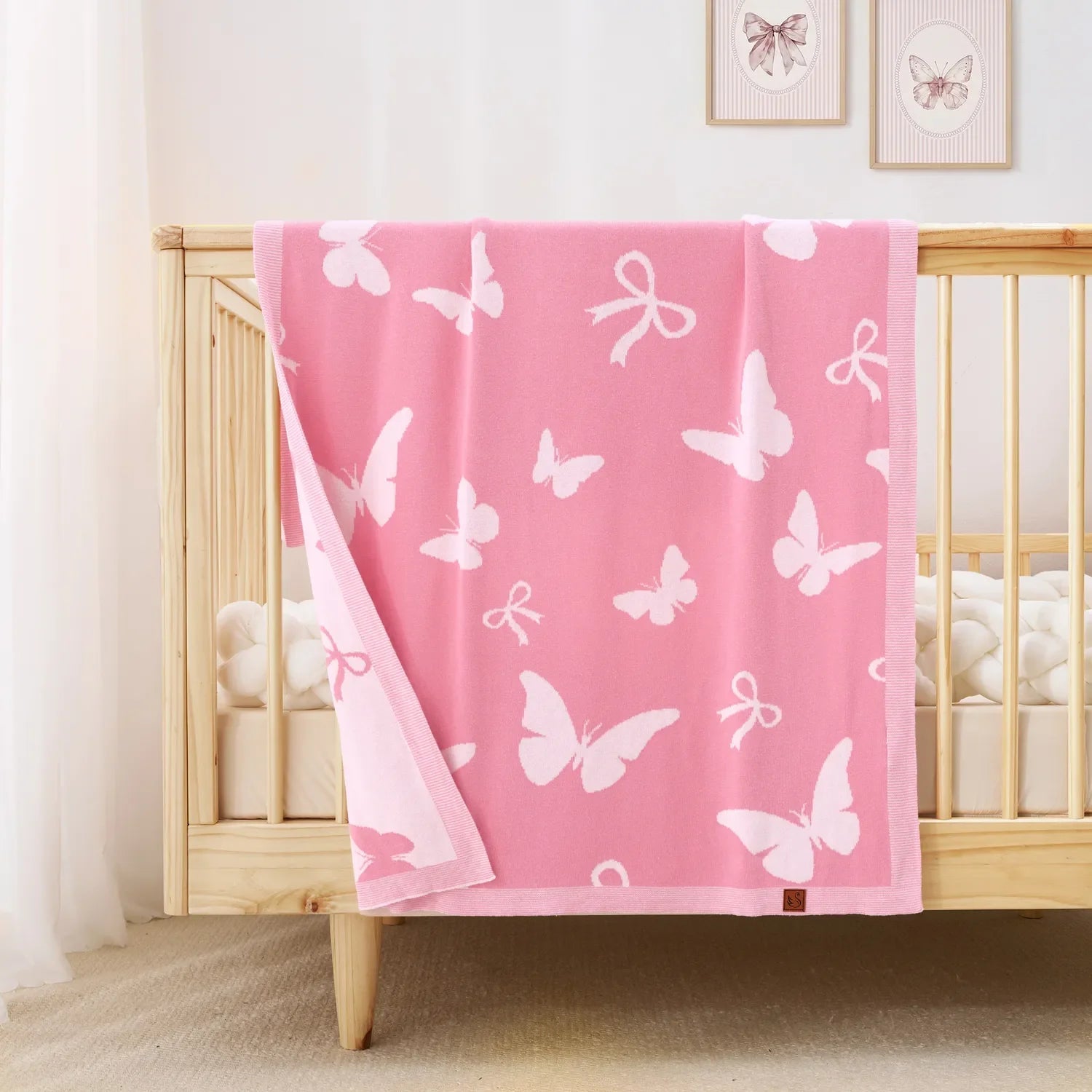 Butterfly Jacquard Knit Baby Blanket - Flutter & Fetch, Co.