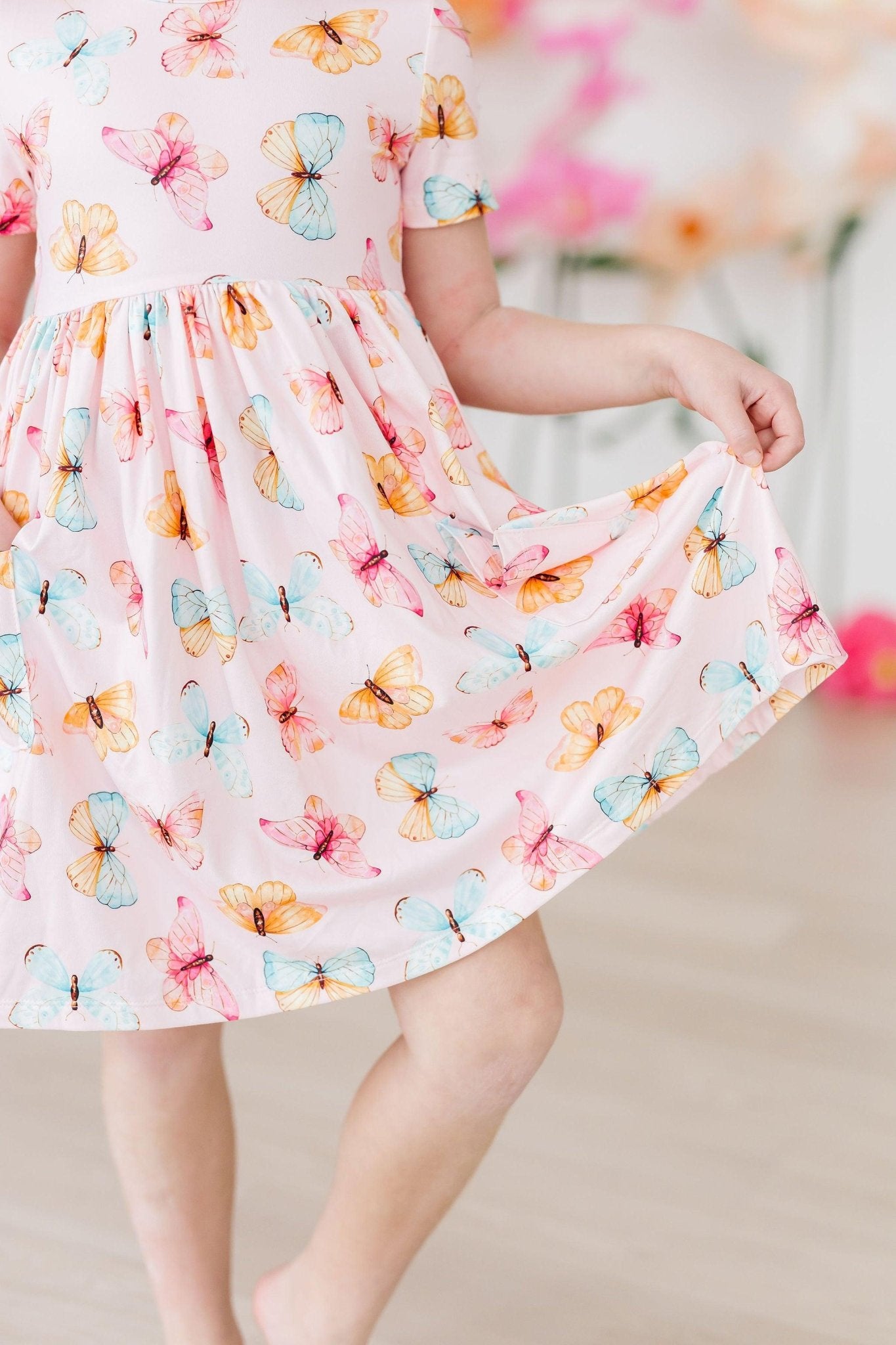 Butterfly Kisses S/S Pocket Twirl Dress - Flutter & Fetch, Co.