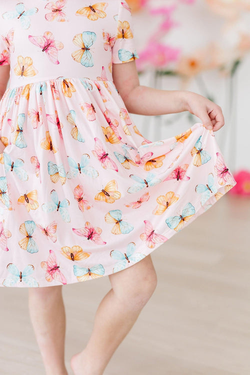 Butterfly Kisses S/S Pocket Twirl Dress - Flutter & Fetch, Co.