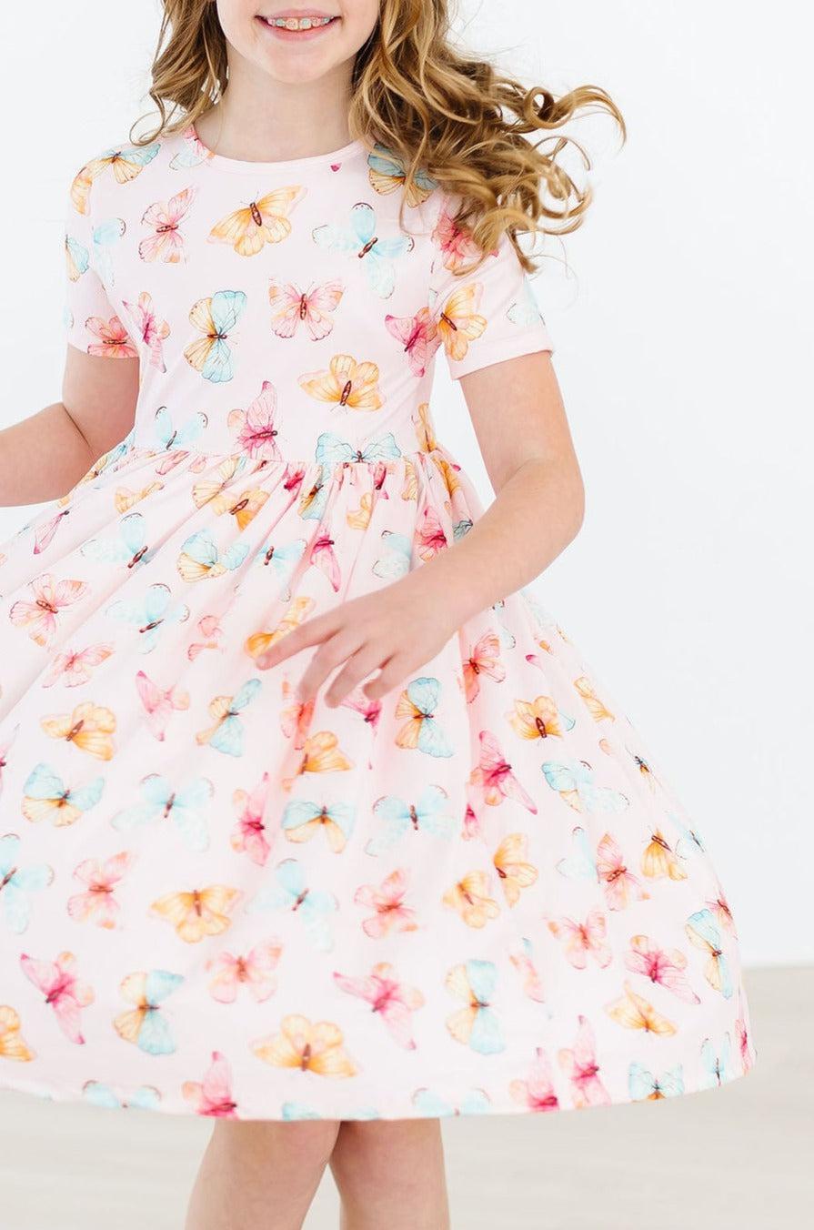Butterfly Kisses S/S Pocket Twirl Dress - Flutter & Fetch, Co.