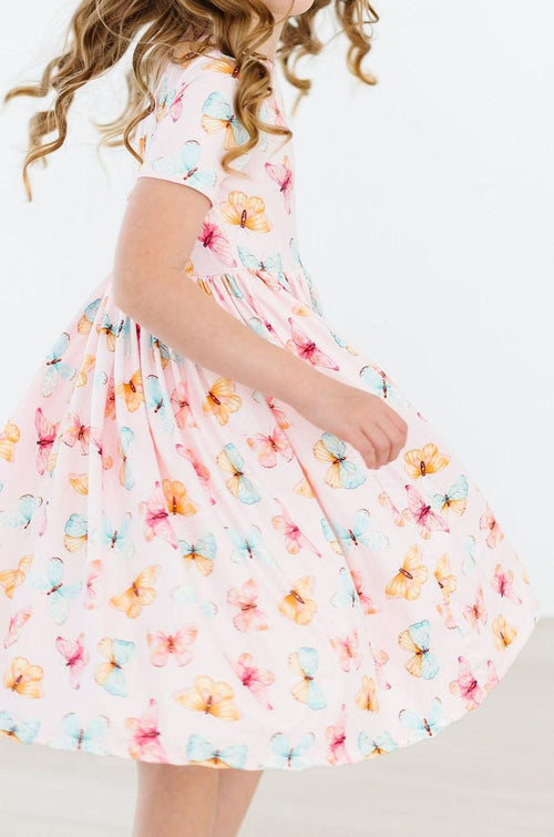 Butterfly Kisses S/S Pocket Twirl Dress - Flutter & Fetch, Co.