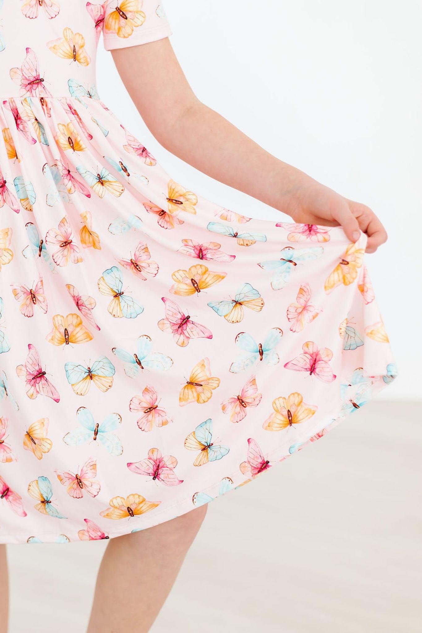 Butterfly Kisses S/S Pocket Twirl Dress - Flutter & Fetch, Co.