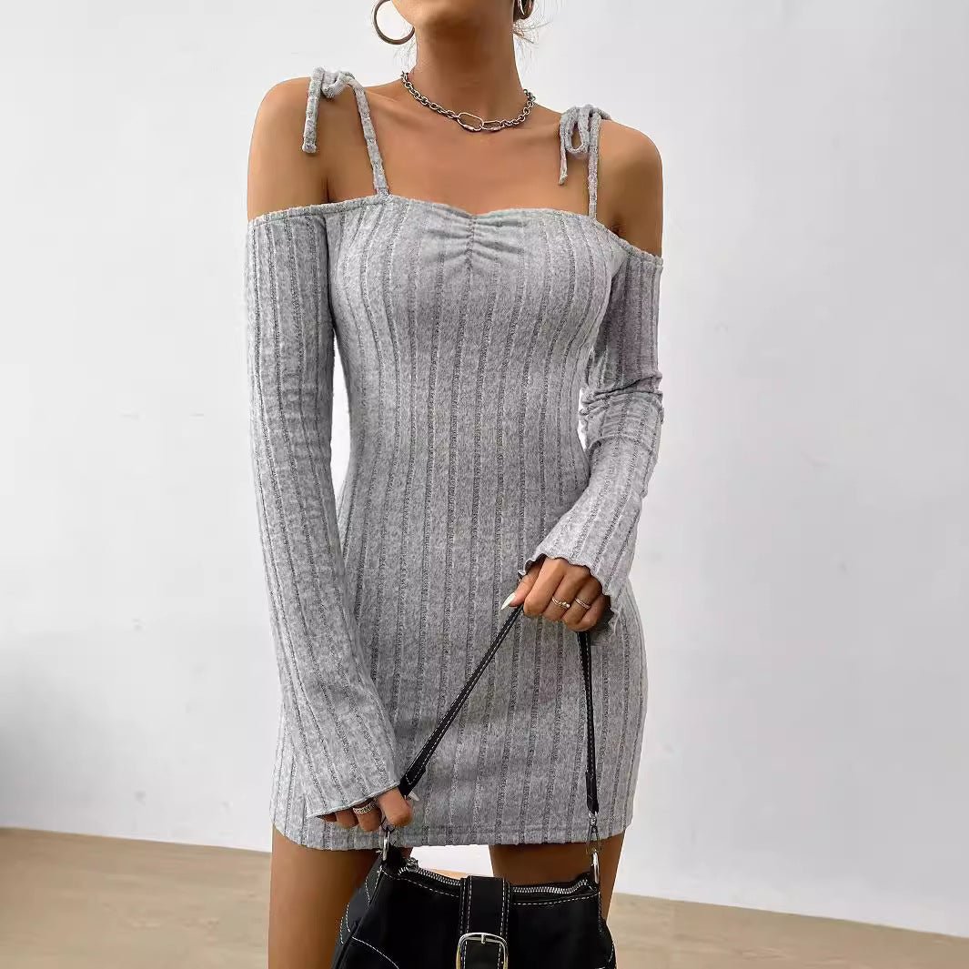 Cami Spaghetti Strap Long Sleeve Dress - Flutter & Fetch, Co.